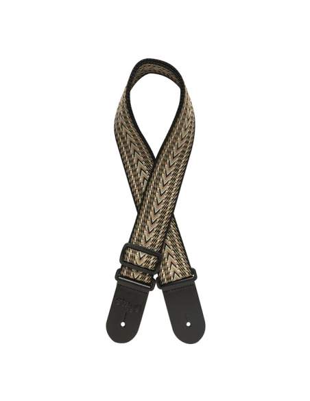 Woven cotton guitar strap with rafter pattern