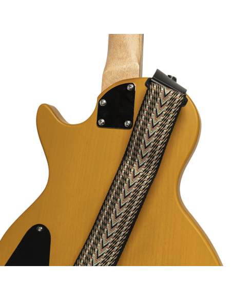 Woven cotton guitar strap with rafter pattern