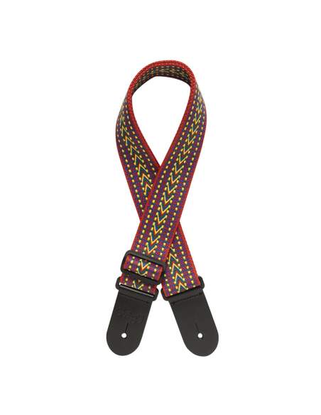 Woven cotton guitar strap with rafter pattern