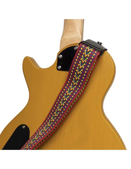 Woven cotton guitar strap with rafter pattern