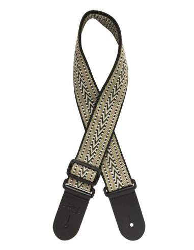 Woven cotton guitar strap with rafter pattern