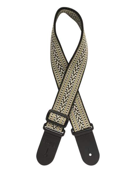 Woven cotton guitar strap with rafter pattern