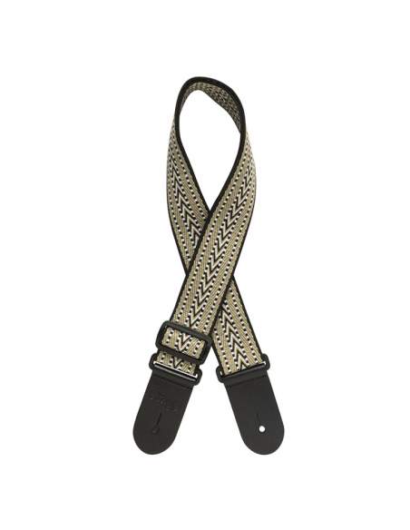 Woven cotton guitar strap with rafter pattern