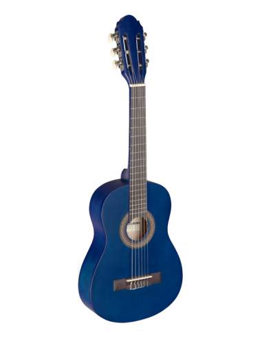 1/4 blue classical guitar with linden top