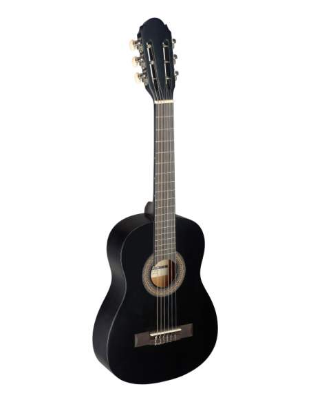 1/4 black classical guitar with linden top