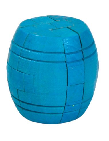 IQ-Test Puzzle Fridolin "Barrel", blue, 3D Puzzle, made of wood