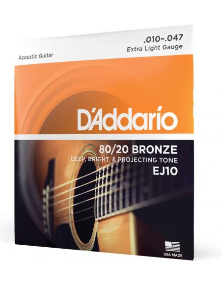 Acoustic guitar strings D'Addario EJ10 .010