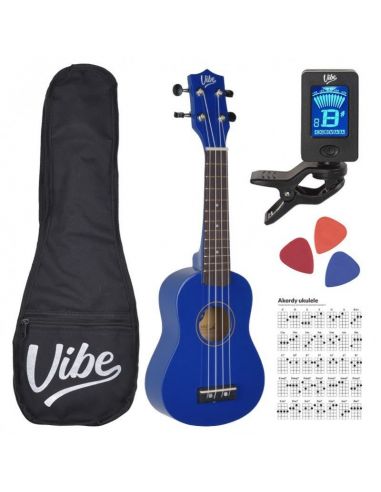 Soprano ukulele set VIBE UK21, blue