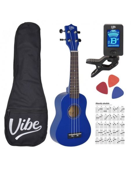 Soprano ukulele set VIBE UK21, blue