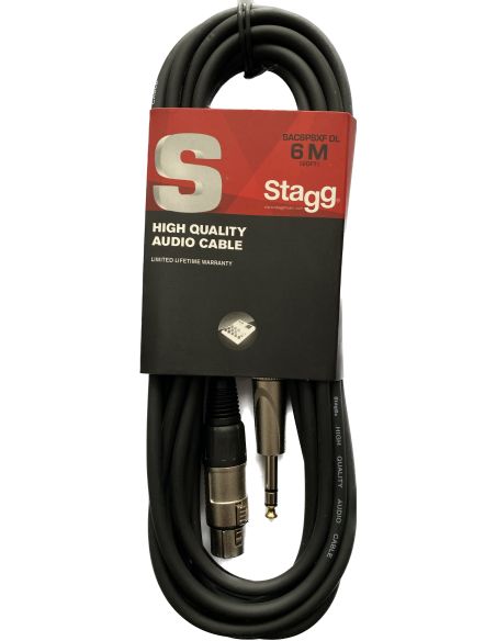 Audio cable, XLR/jack (f/m), 6 m (20')