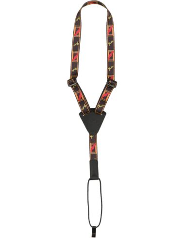 Fender Ukulele Strap, Black/Yellow/Red