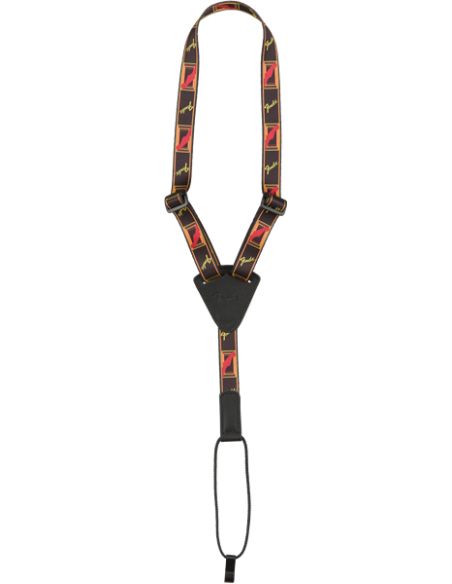 Fender Ukulele Strap, Black/Yellow/Red