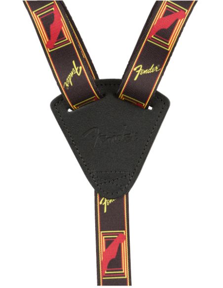 Fender Ukulele Strap, Black/Yellow/Red