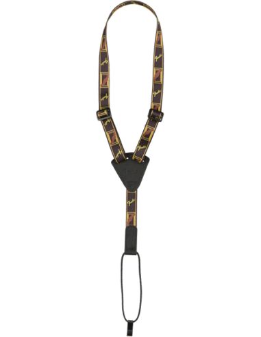 Ukulelės diržas Fender Ukulele Strap, juoda/geltona/ruda