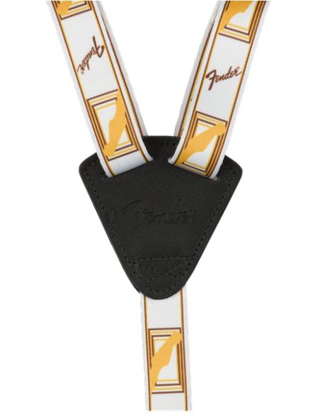 Fender Ukulele Strap, White/Brown/Yellow