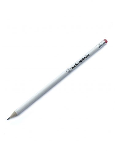 White pencil with Audio-technica logo