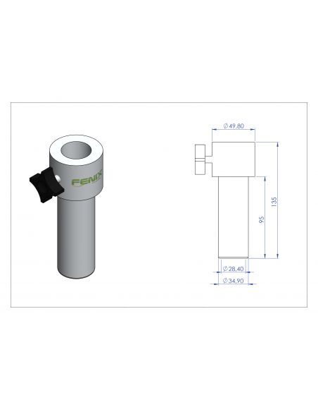 Vamzdžio adapteris Fenix AC-591 sidabrinis