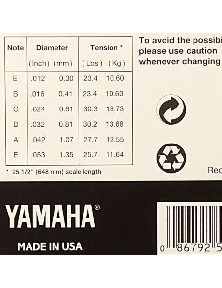 Acoustic guitar strings Yamaha FB12