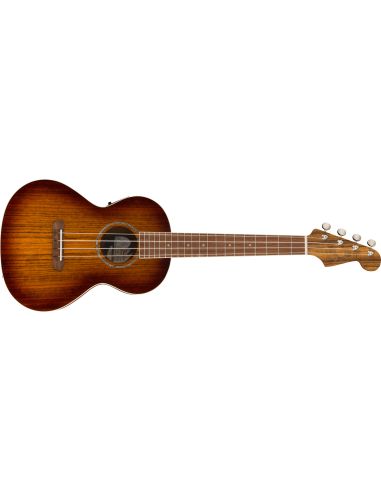Electroacoustic tenor ukulele Fender Rincon Aged Cognac Burst