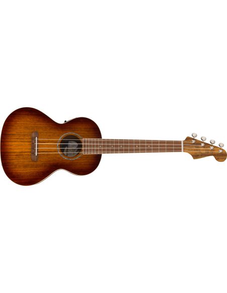 Electroacoustic tenor ukulele Fender Rincon Aged Cognac Burst