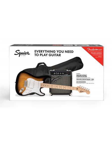 Electric guitar pack Fender Squier Sonic Strat + Frontman 10G, Sunburst