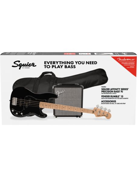 Bass guitar pack Fender Affinity Precision Bass PJ + Rumble 15, Black