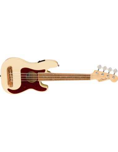 Elektro-akustinė bosinė ukulelė Fender Fullerton Precision Olympic White