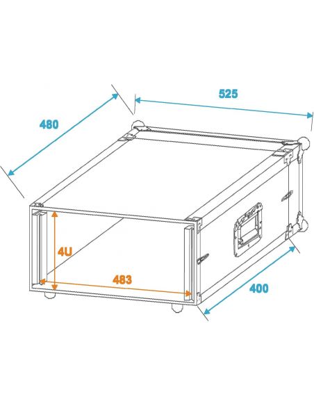 Transportavimo dėžė Roadinger Effect Rack CO DD, 4U, 38cm