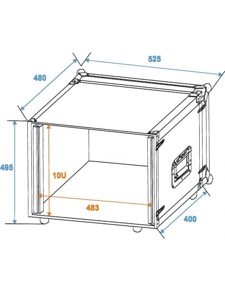 Rack Case Roadinger Effect Rack CO DD, 10U, 38cm