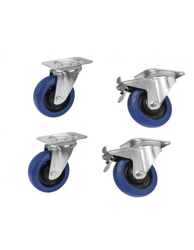 Set Swivel castors Roadinger 2x RD-100 + 2x RD-100B