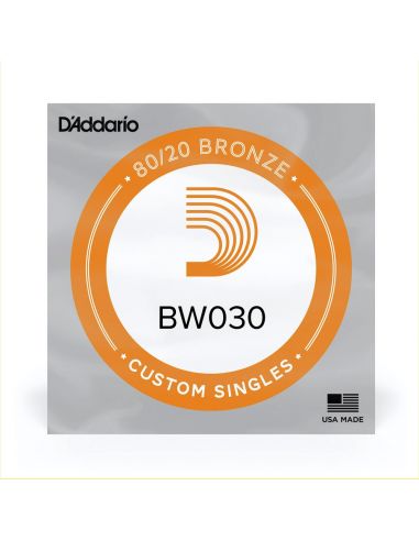 Acoustic guitar string D'Addario Single 80/20 Bronze 0.03 BW030