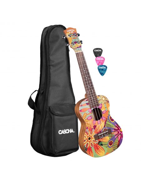 Concert ukulele Cascha Art Flowers HH 2607