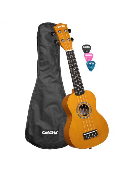 Soprano ukulelė Cascha Linden geltona HH 3964