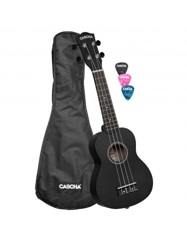 Soprano ukulelė Cascha Linden juoda HH 3960