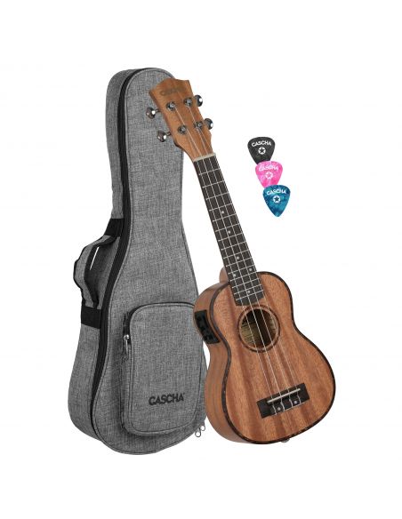 Electroacoustic soprano ukulele Cascha Mahogany HH 2026E