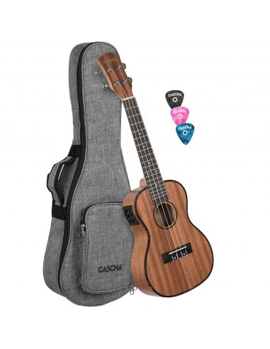 Electroacoustic concert ukulele Cascha Mahogany HH 2035E