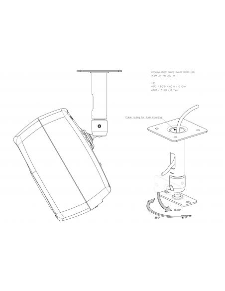 Ceiling mount for Genelec speakers K&M 24476-000-57