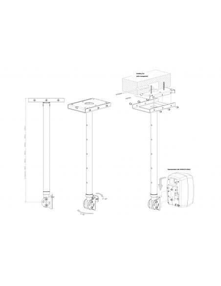 Adjustable ceiling mount for Genelec speakers K&M 24494-000-57