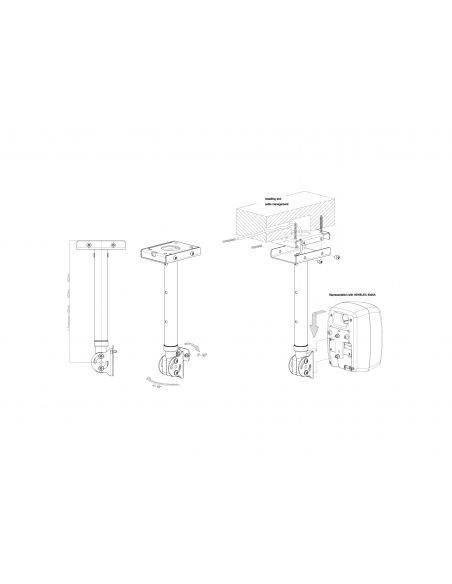 Adjustable ceiling mount for Genelec speakers K&M 24491-000-57