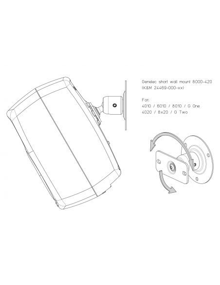 Sieninis laikiklis Genelec kolonėlėms K&M 24469-019-55