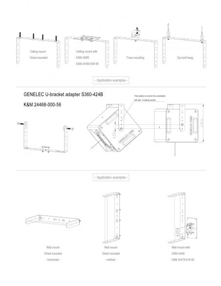 Pakabinimo sistema Top-bottom Genelec S360 kolonėlei K&M 24468-000-56