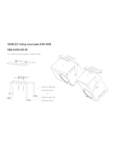 Ceiling mount plate for S360 brackets K&M 24459-000-56