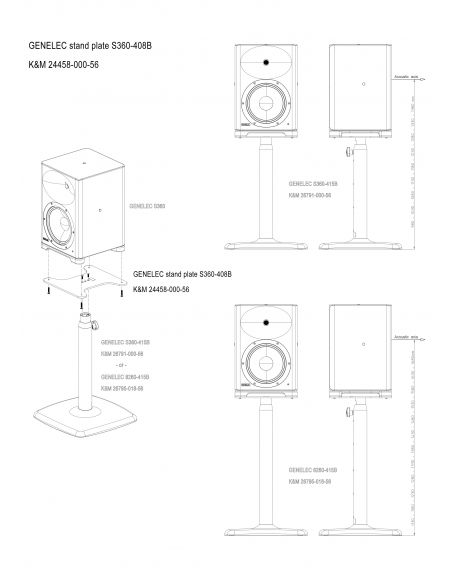 Stand plate for Genelec S360 speakers K&M 24458-000-56