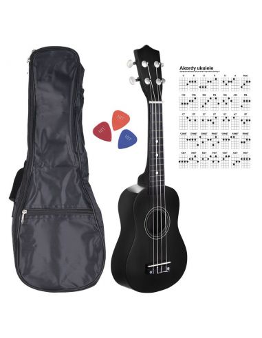 Soprano ukulelės komplektas NN UK 01, juoda