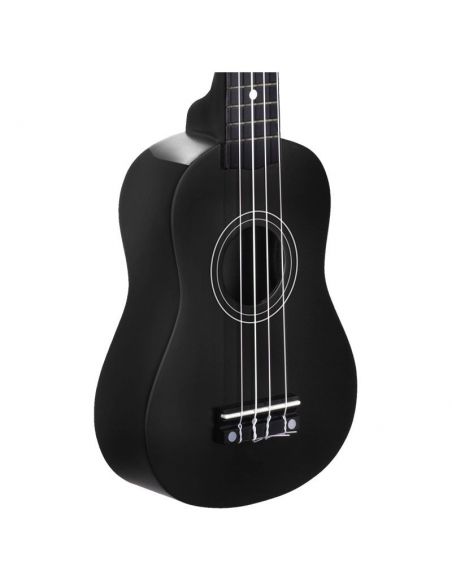 NN UK 01 BLACK ukulele sopranowe czarne pokrowiec