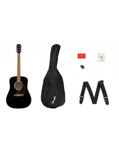 Acoustic guitar pack Fender FA-115 WN BLK Pack V2 (Defective product)