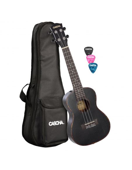 Concert ukulele Cascha Mahogany black HH 2300