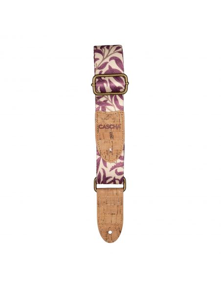 Ukulele strap Cascha Vegan - Mauve Leaves CUS-VC4