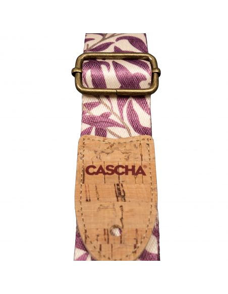 Ukulele strap Cascha Vegan - Mauve Leaves CUS-VC4