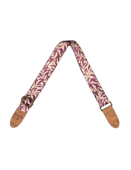 Ukulele strap Cascha Vegan - Mauve Leaves CUS-VC4